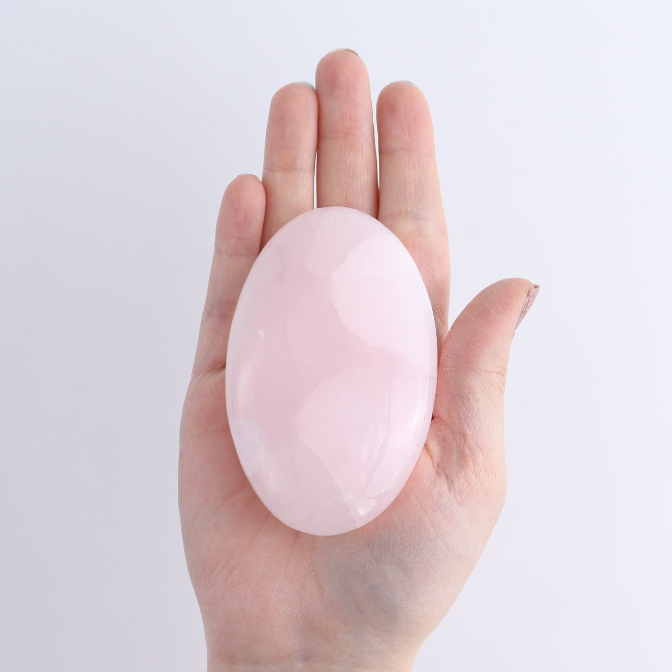 Pink Mangano Calcite Palm Stone Set of 6