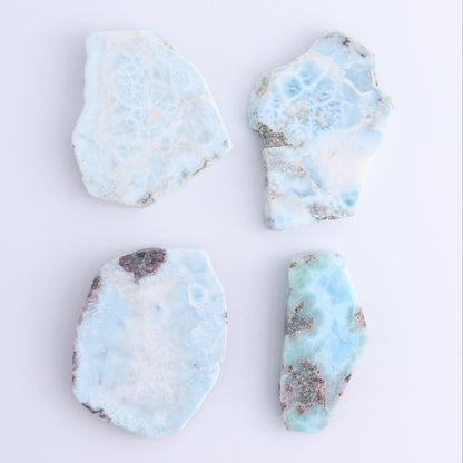 Larimar Slices Set of 4 - Expert Wholesale and Supplier of Wholesale Crystals & Bulk Gemstones, ["Larimar","Slices and Slabs"]