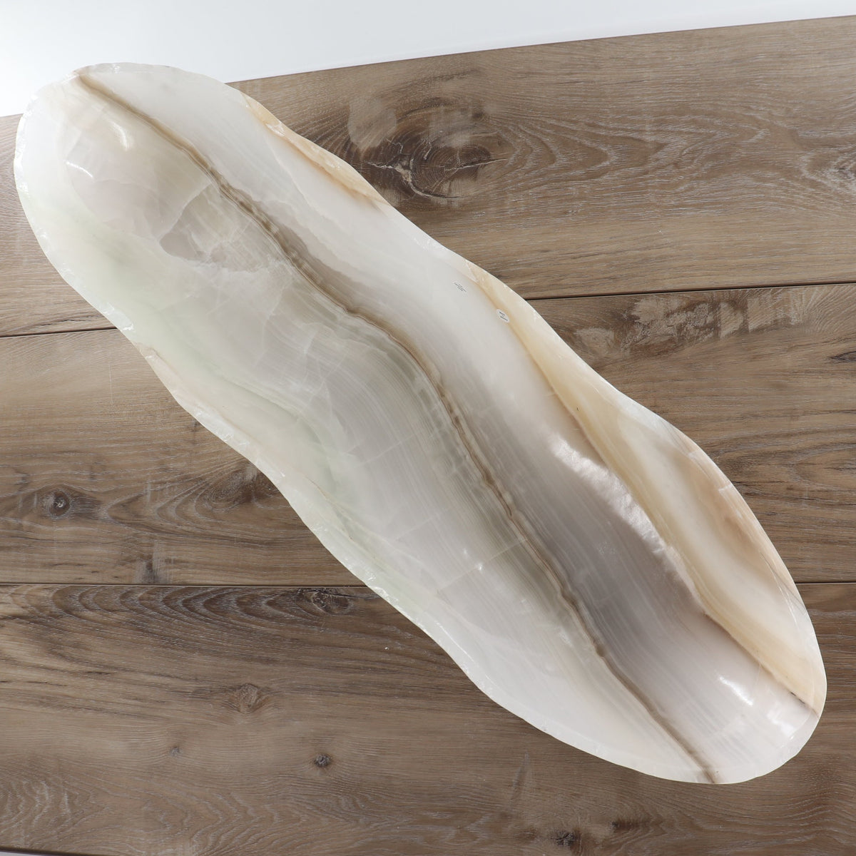 Mexican Onyx/Calcite Canoe Bowl 31"