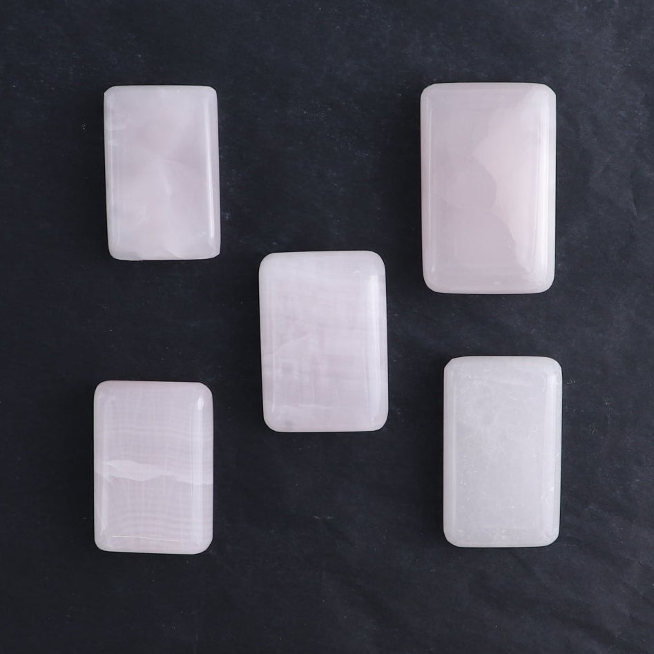Pink Mangano Calcite Rectangles Set of 20