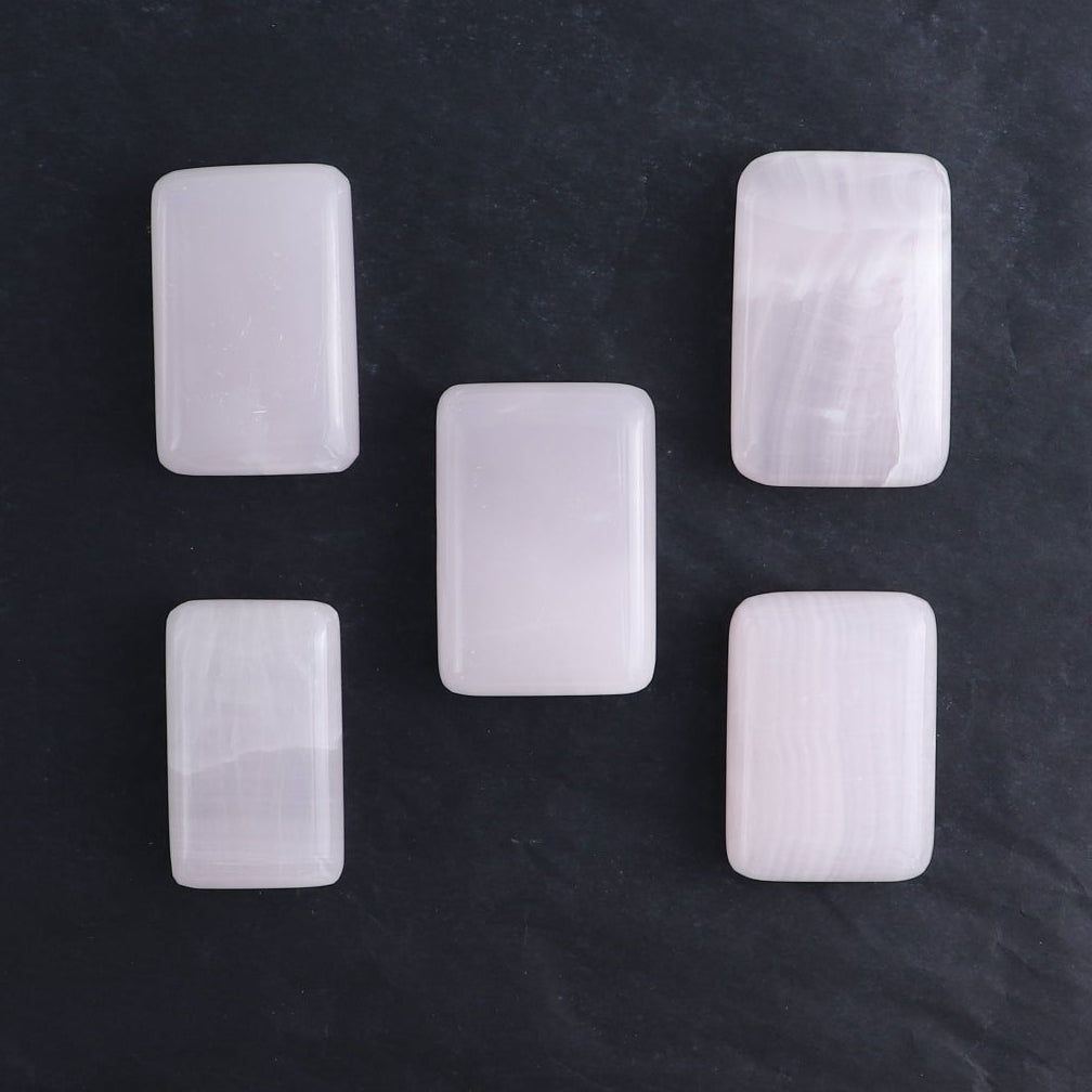 Pink Mangano Calcite Rectangles Set of 20