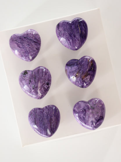 Charoite Hearts Set of 6 - Expert Wholesale and Supplier of Wholesale Crystals & Bulk Gemstones, []