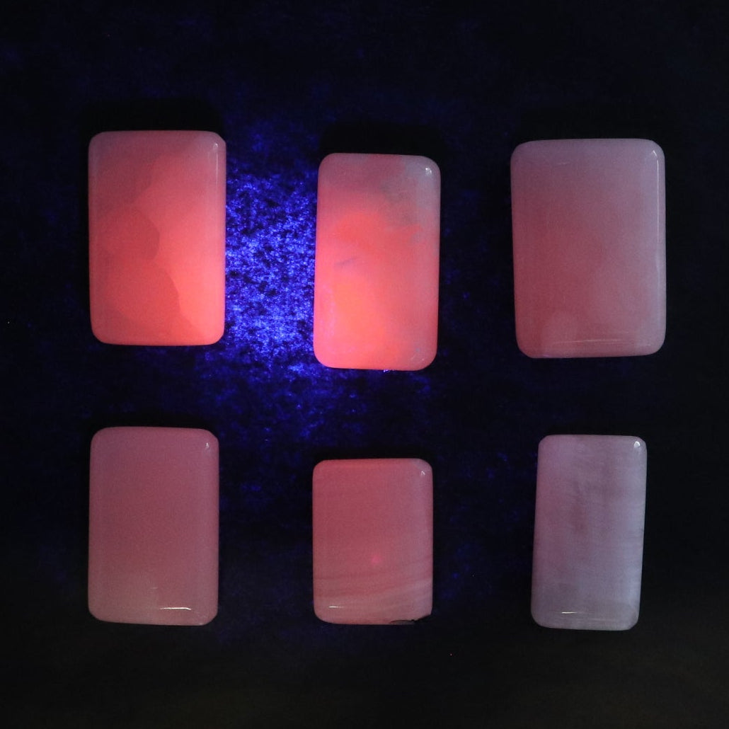 Pink Mangano Calcite Rectangles Set of 20