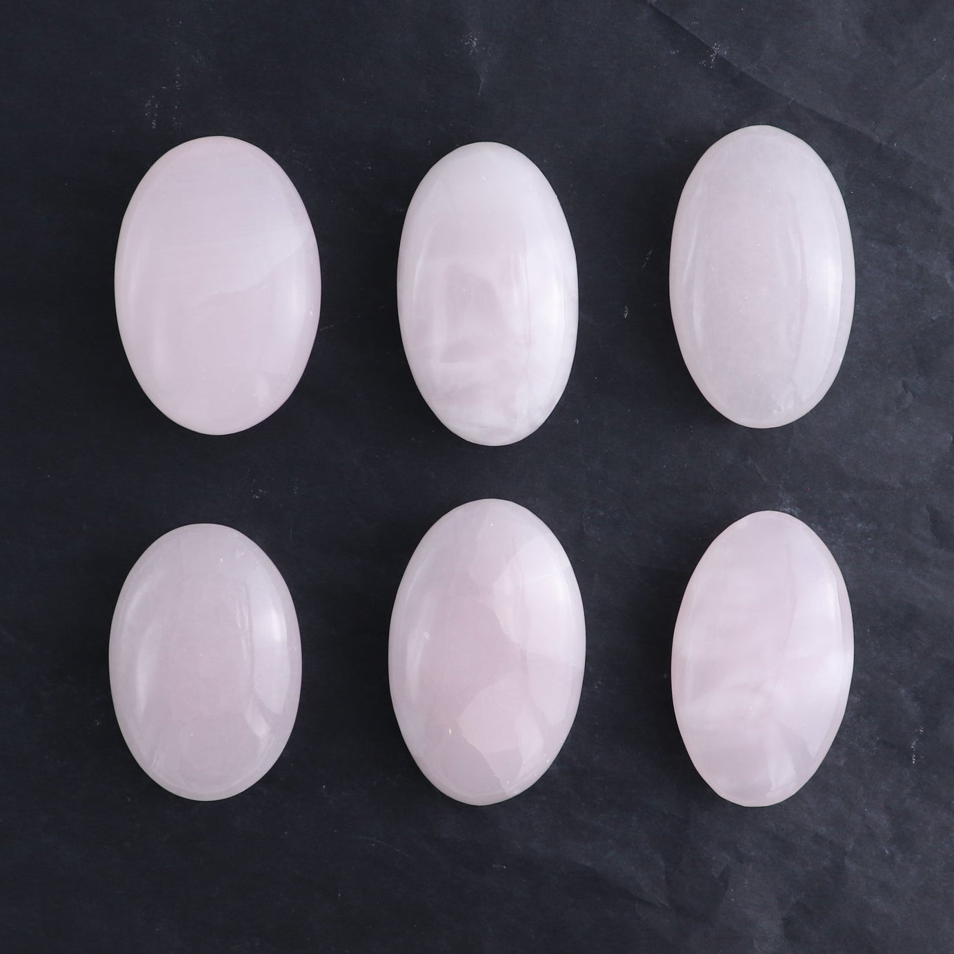 Pink Mangano Calcite Palm Stone Set of 6