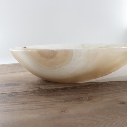 Mexican Onyx/Calcite Canoe Bowl 31"