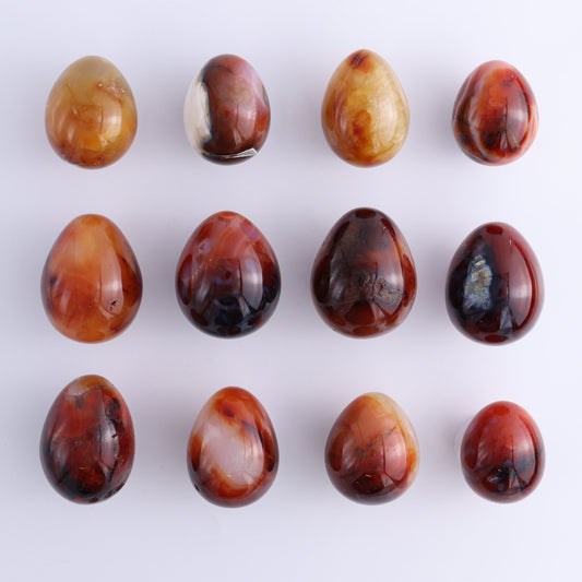 Carnelian Eggs Set of 12 - Expert Wholesale and Supplier of Wholesale Crystals & Bulk Gemstones, ["carnelian","Eggs","Madagascar"]