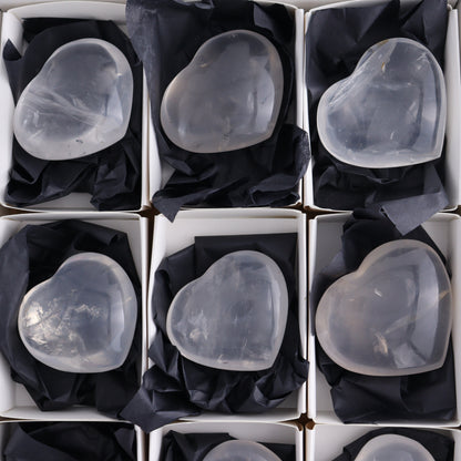 Girasol Quartz Hearts Set of 9 - Expert Wholesale and Supplier of Wholesale Crystals & Bulk Gemstones, ["Girasol","Girasol Quartz","Hearts","Quartz"]