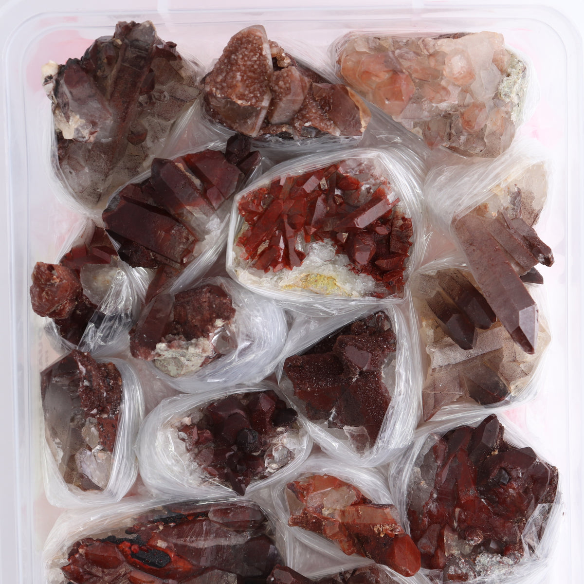 Quartz Hematite Inclusions Flat from Morocco