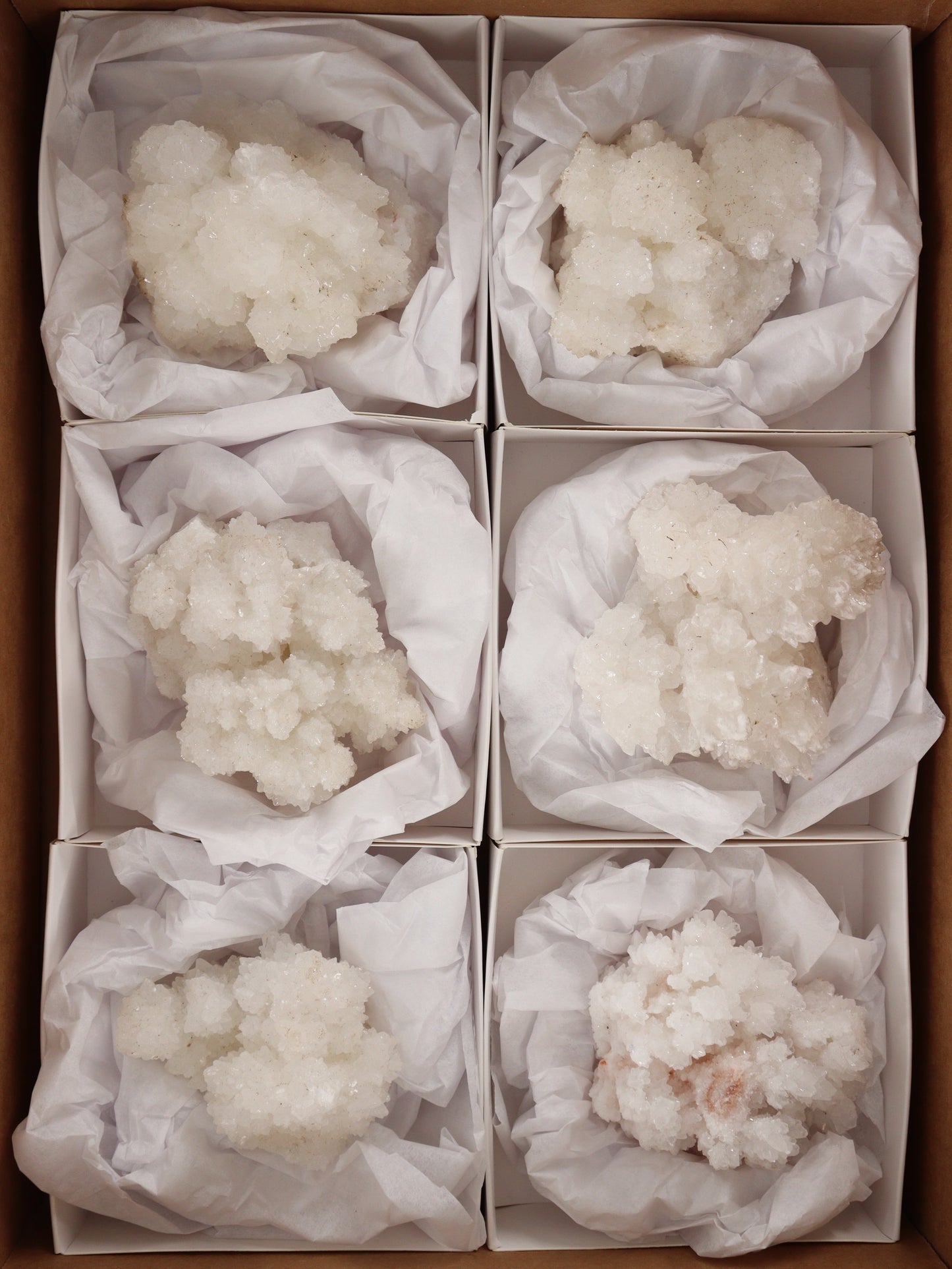 Aragonite Clusters Set of 6