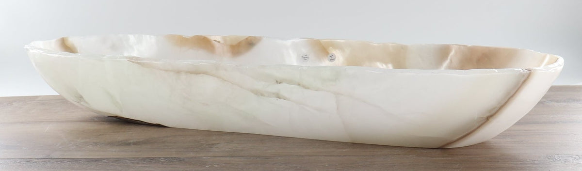 Mexican Onyx/Calcite Canoe Bowl 31"