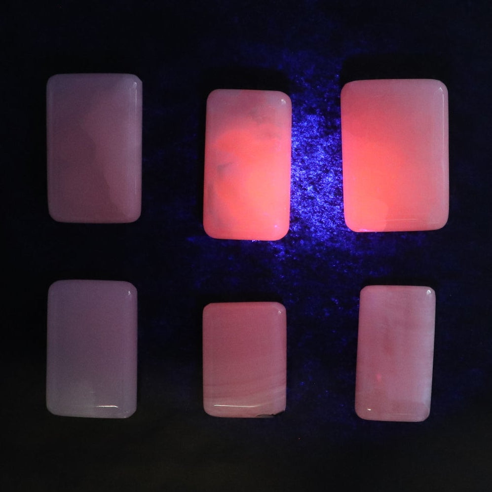 Pink Mangano Calcite Rectangles Set of 20