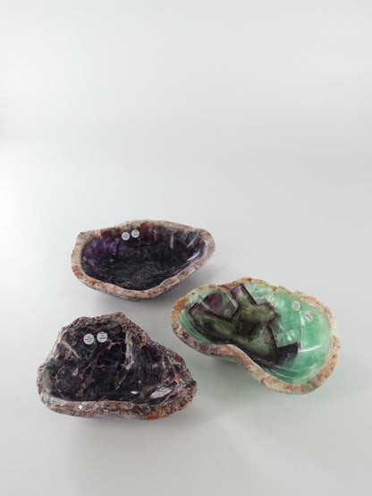 Fluorite Bowls Set of 3 - Expert Supplier of Wholesale Crystals & Bulk Gemstones