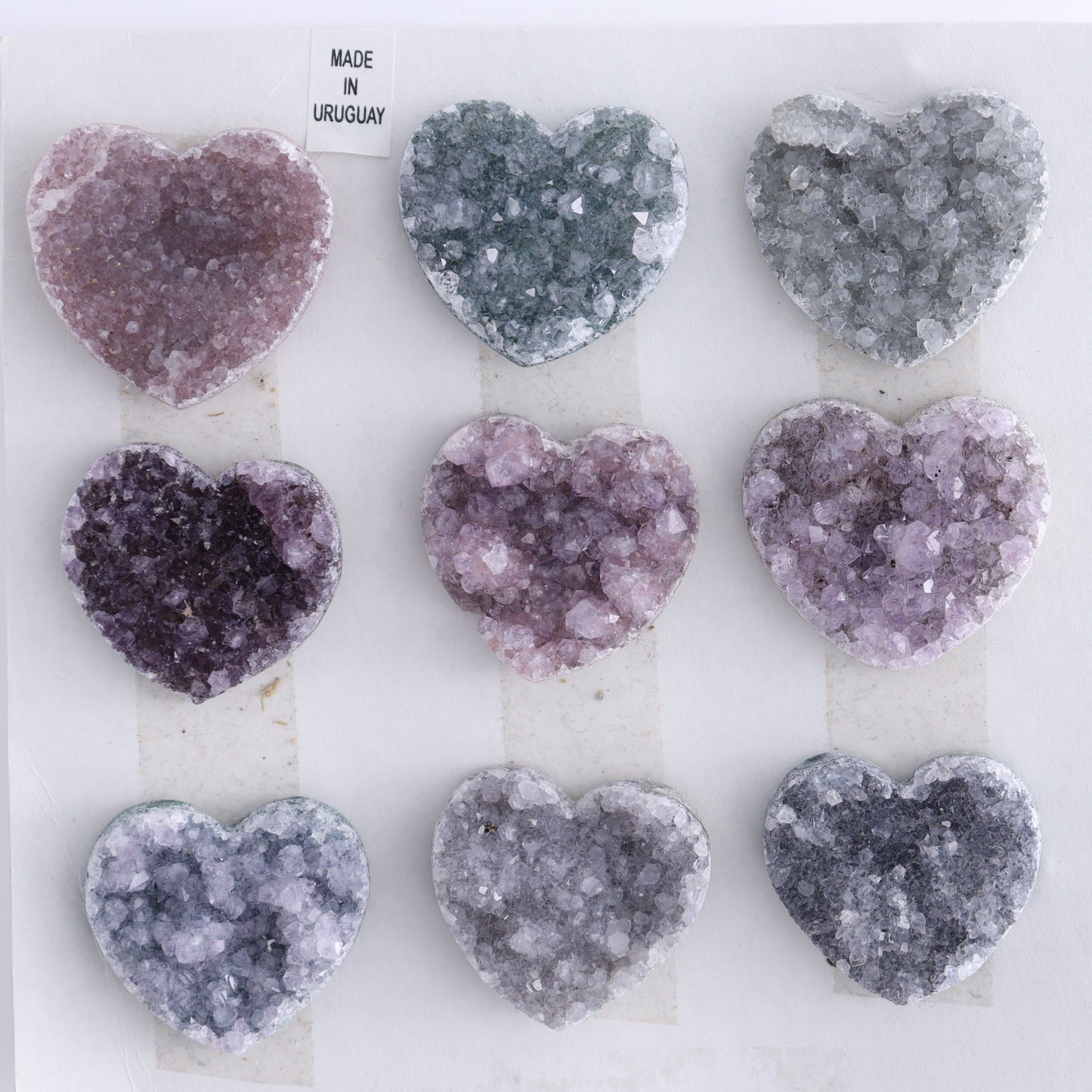 Uruguay Amethyst Hearts Cabs Set of 9 - Expert Wholesale and Supplier of Wholesale Crystals & Bulk Gemstones, ["Amethyst","Cabs","close_70","Hearts","Uruguay"]