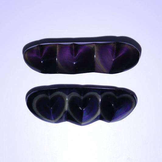 Rainbow Obsidian Heart Set of 2