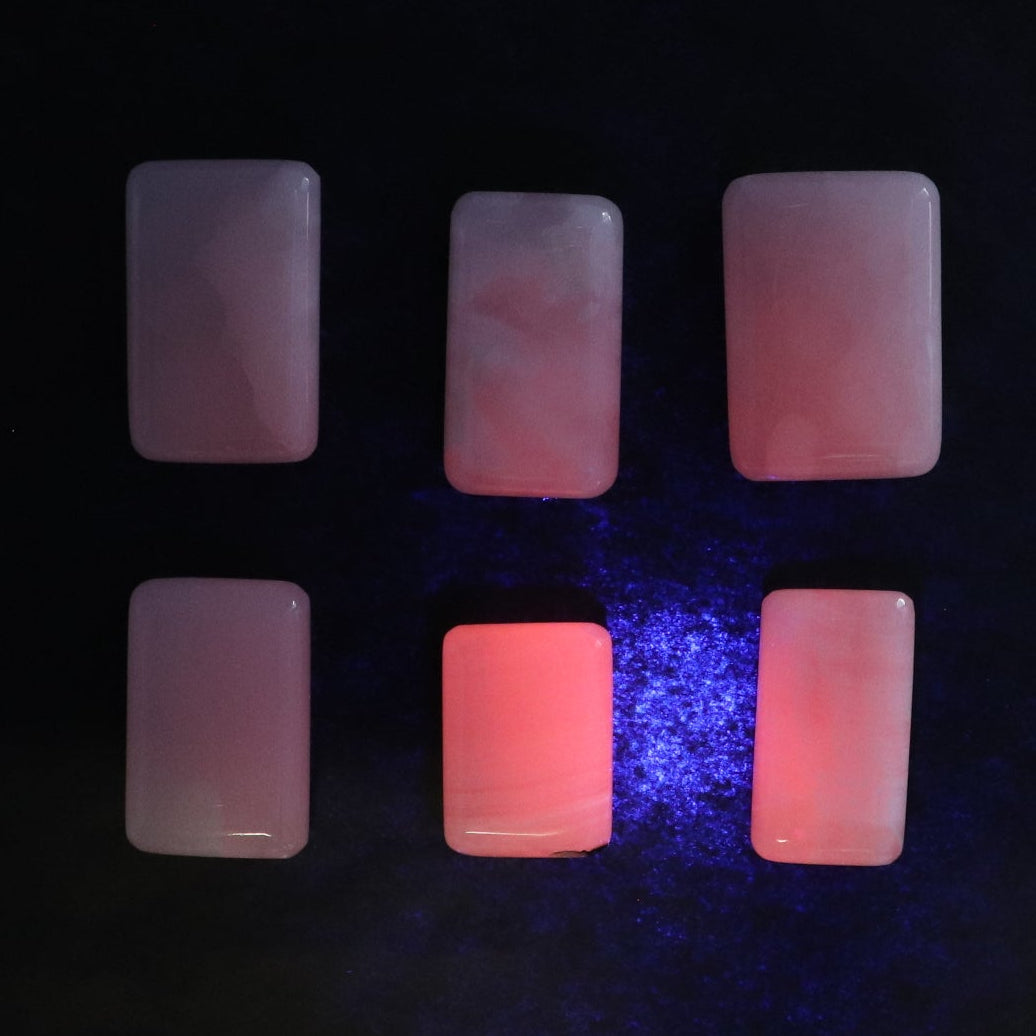 Pink Mangano Calcite Rectangles Set of 20