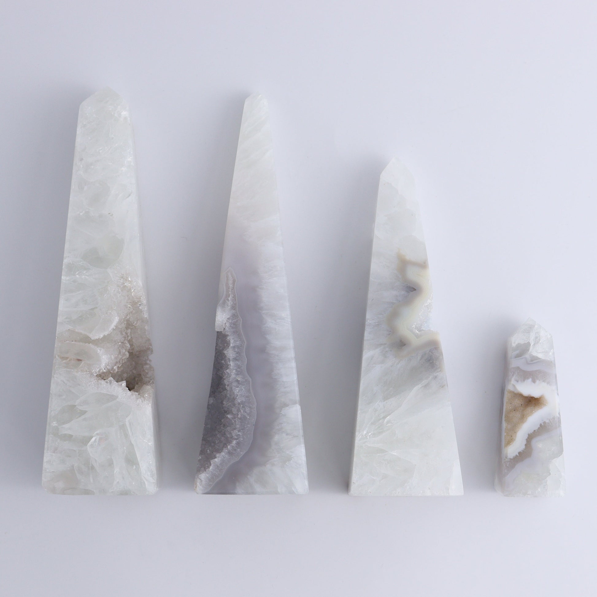Agate Obelisk Set of 4 - Expert Wholesale and Supplier of Wholesale Crystals & Bulk Gemstones, ["Agate","Brazil","Obelisk"]