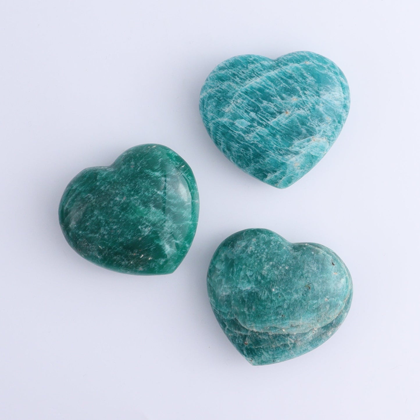 Amazonite Hearts Set of 12 - Expert Wholesale and Supplier of Wholesale Crystals & Bulk Gemstones, ["Amazonite","Hearts","Madagascar"]