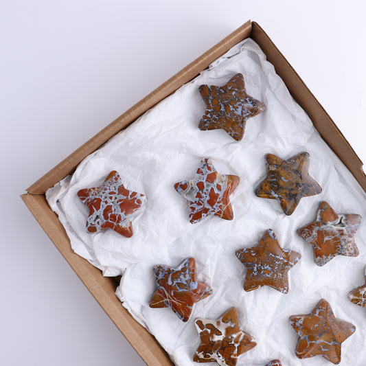 Brecciated Jasper Stars Set of 11 - Expert Wholesale and Supplier of Wholesale Crystals & Bulk Gemstones, ["Brecciated Jasper","Indonesia","stars"]