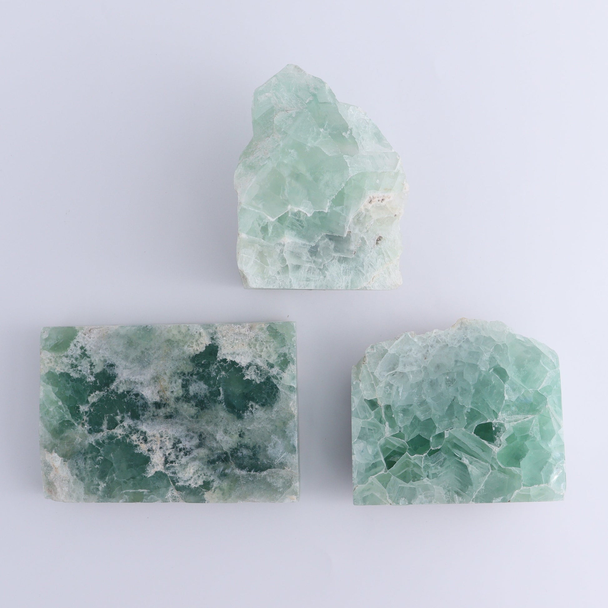 Fluorite Face Polished Set of 3 - Expert Wholesale and Supplier of Wholesale Crystals & Bulk Gemstones, ["Face Polished","Fluorite","Mexico"]