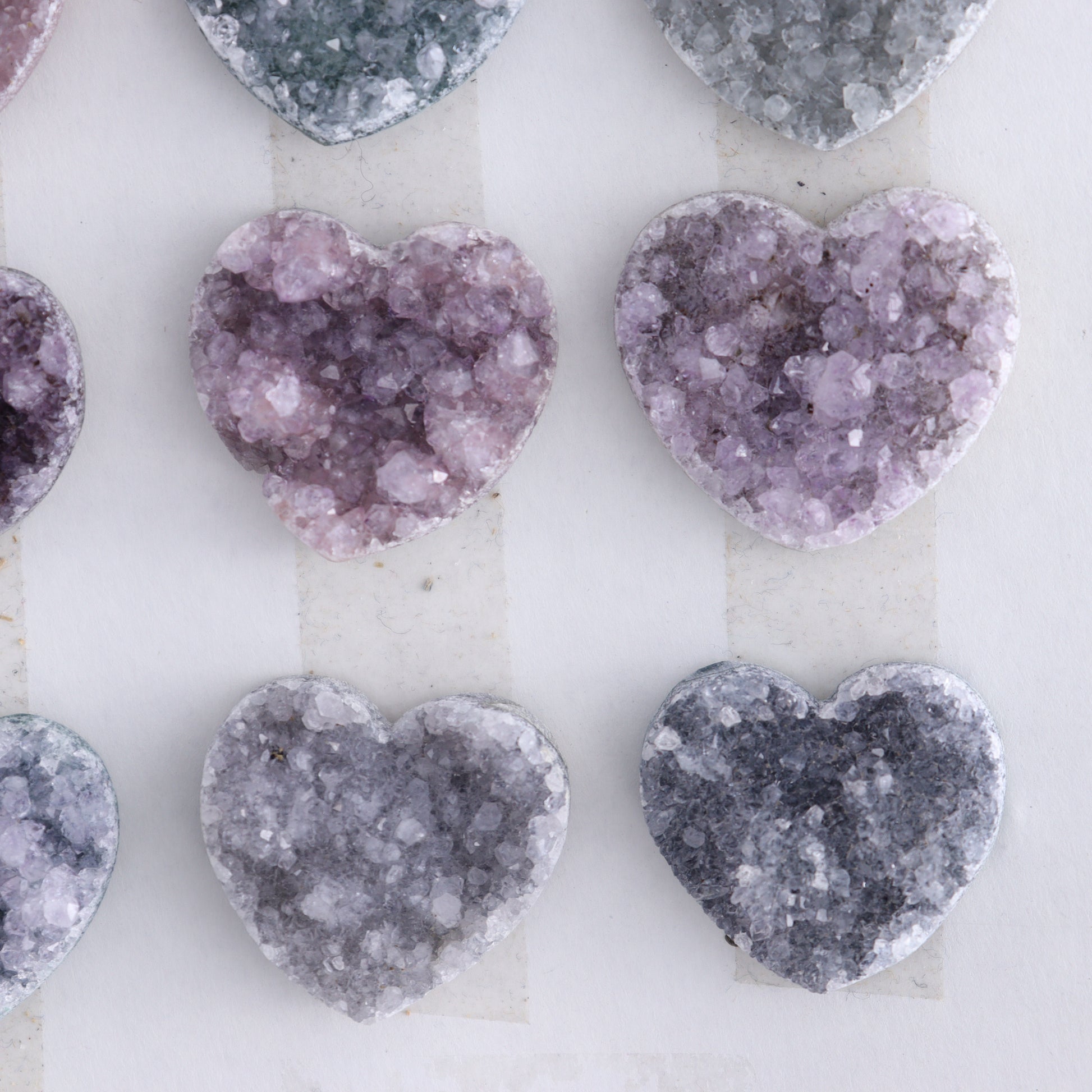 Uruguay Amethyst Hearts Cabs Set of 9 - Expert Wholesale and Supplier of Wholesale Crystals & Bulk Gemstones, ["Amethyst","Cabs","close_70","Hearts","Uruguay"]