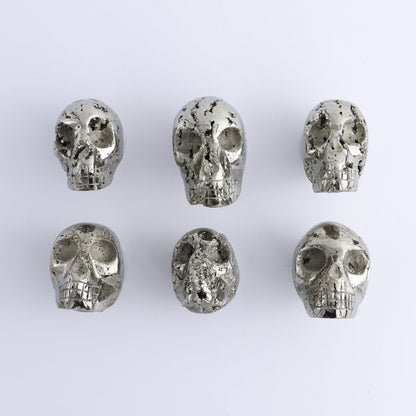 Pyrite Skulls Set of 6 - Expert Wholesale and Supplier of Wholesale Crystals & Bulk Gemstones, ["Hearts","Peru","Pyrite"]