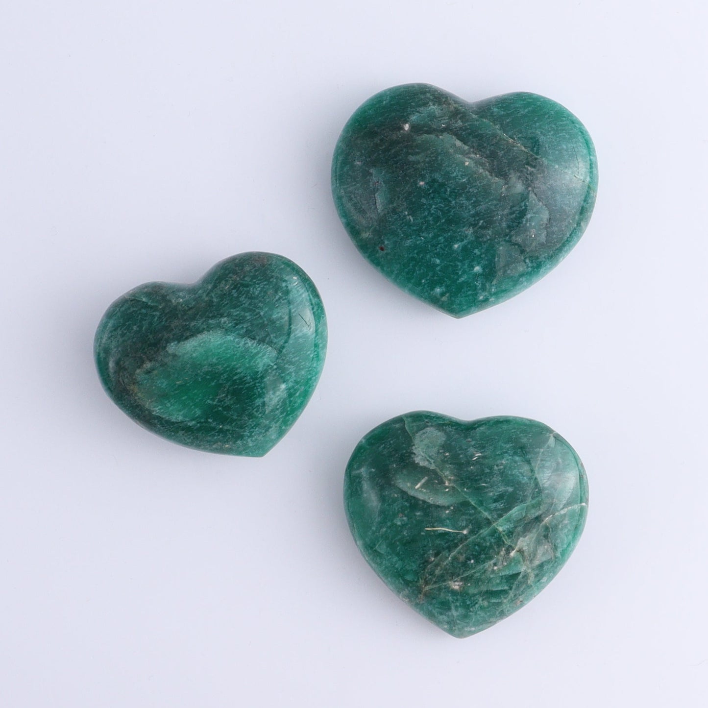 Amazonite Hearts Set of 12 - Expert Wholesale and Supplier of Wholesale Crystals & Bulk Gemstones, ["Amazonite","Hearts","Madagascar"]