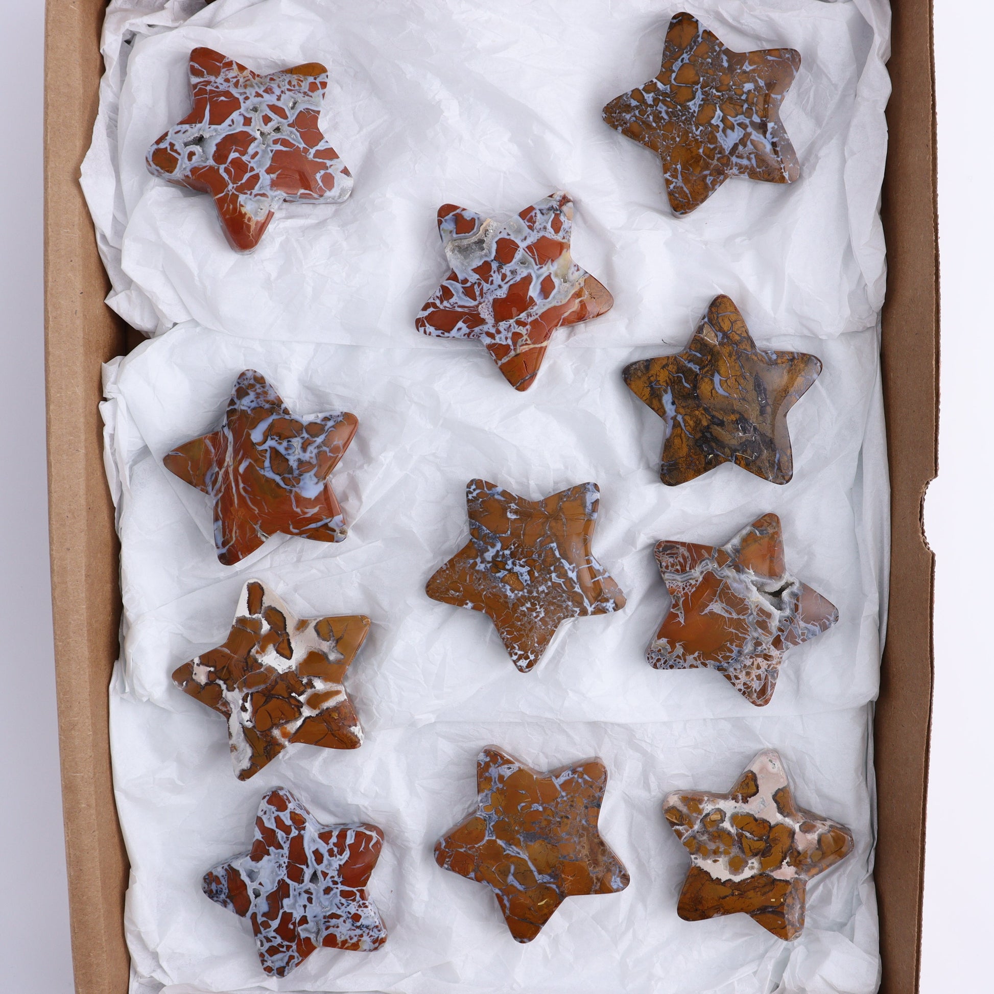 Brecciated Jasper Stars Set of 11 - Expert Wholesale and Supplier of Wholesale Crystals & Bulk Gemstones, ["Brecciated Jasper","Indonesia","stars"]