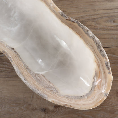Mexican Onyx/Calcite Canoe Bowl 31"