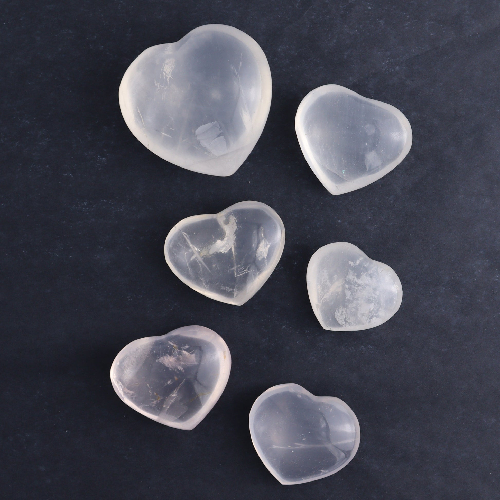 Girasol Quartz Hearts Set of 18 - Expert Wholesale and Supplier of Wholesale Crystals & Bulk Gemstones, ["Girasol","Girasol Quartz","Hearts","Quartz"]