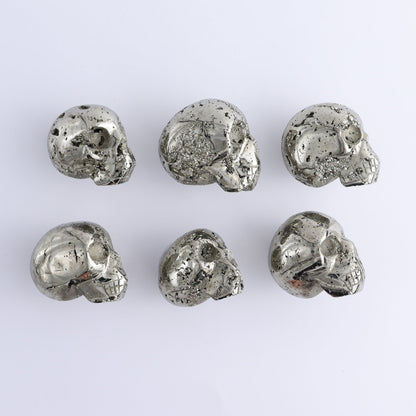 Pyrite Skulls Set of 6 - Expert Wholesale and Supplier of Wholesale Crystals & Bulk Gemstones, ["Hearts","Peru","Pyrite"]