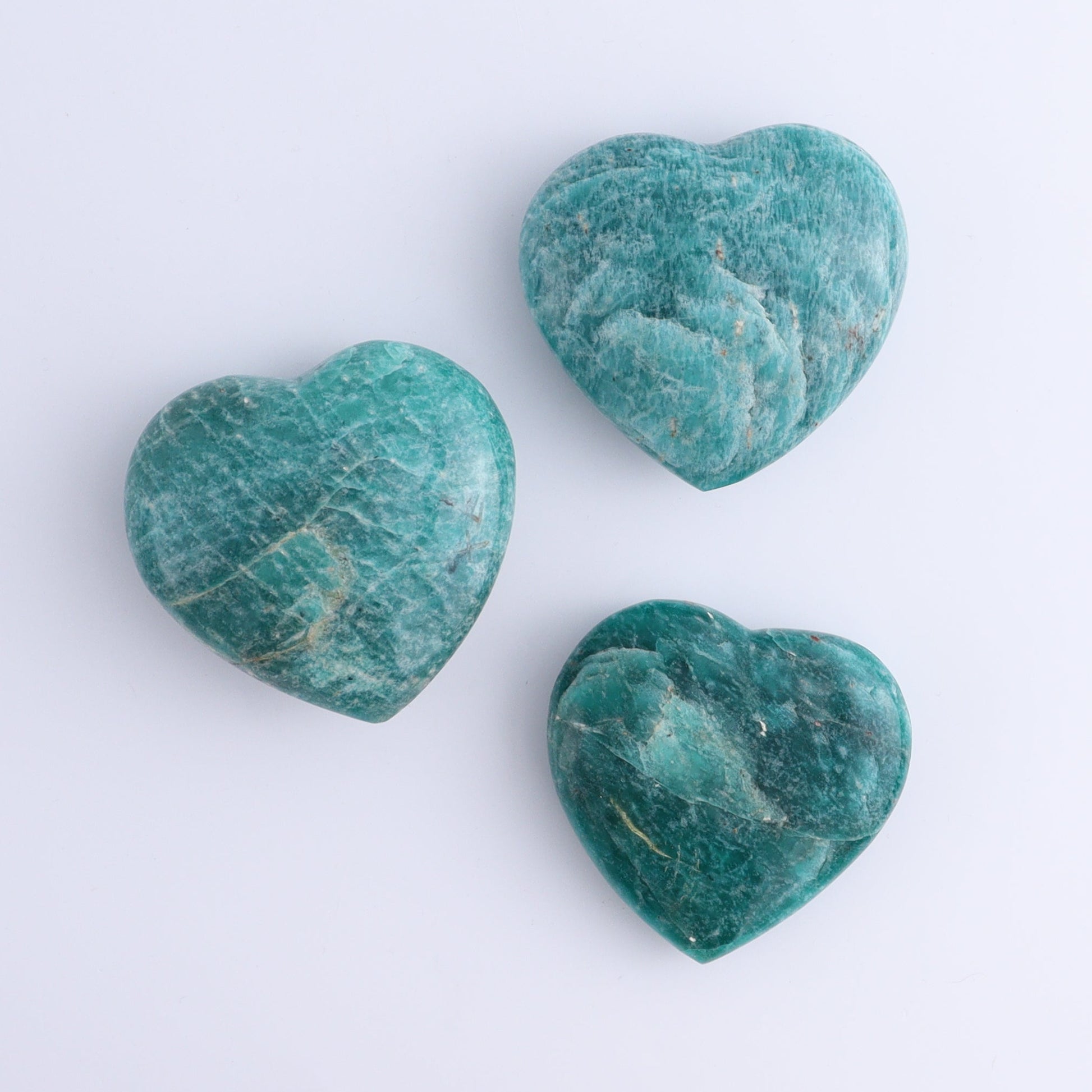 Amazonite Hearts Set of 12 - Expert Wholesale and Supplier of Wholesale Crystals & Bulk Gemstones, ["Amazonite","Hearts","Madagascar"]