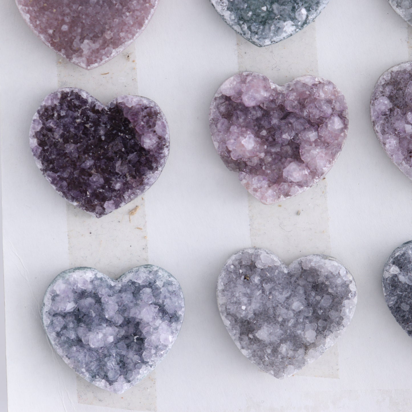 Uruguay Amethyst Hearts Cabs Set of 9 - Expert Wholesale and Supplier of Wholesale Crystals & Bulk Gemstones, ["Amethyst","Cabs","close_70","Hearts","Uruguay"]