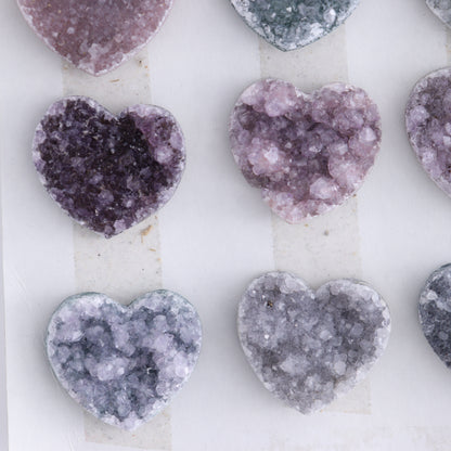 Uruguay Amethyst Hearts Cabs Set of 9 - Expert Wholesale and Supplier of Wholesale Crystals & Bulk Gemstones, ["Amethyst","Cabs","close_70","Hearts","Uruguay"]