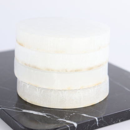 One Selenite (Satin Spar) Flower of Life Round Plate - Expert Wholesale and Supplier of Wholesale Crystals & Bulk Gemstones, ["close_30","Morocco","Round Dish","Selenite"]