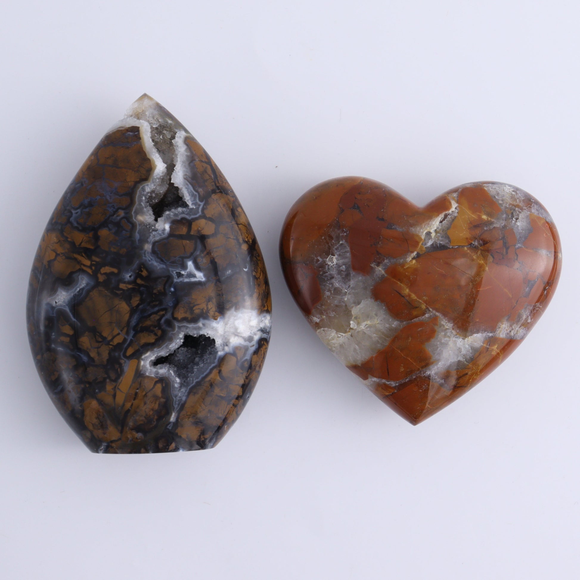 Brecciated Jasper Mixed Carvings Set of 6 - Expert Wholesale and Supplier of Wholesale Crystals & Bulk Gemstones, ["Brecciated Jasper","Freeforms","Hearts","Indonesia","Mermaid Tail","stars"]