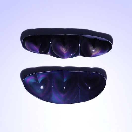 Rainbow Obsidian Heart Set of 2