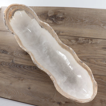 Mexican Onyx/Calcite Canoe Bowl 31"