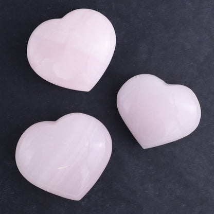 Pink Mangano Calcite Rectangles and Hearts Set of 6 - Expert Wholesale and Supplier of Wholesale Crystals & Bulk Gemstones, ["Calcite","Hearts","Madagascar","Pink Calcite","Rectangle"]