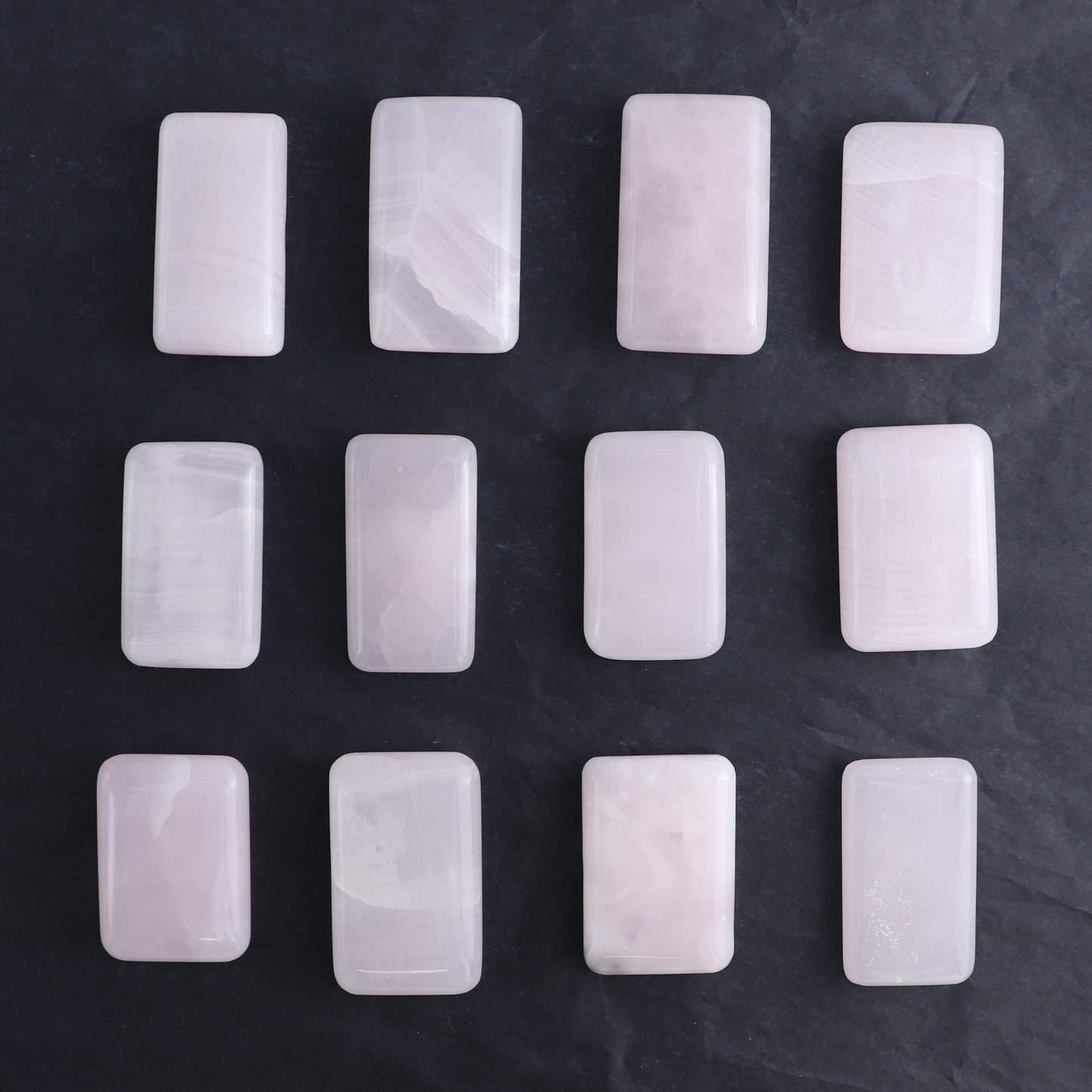 Pink Mangano Calcite Rectangles Set of 12