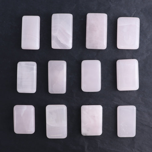 Pink Mangano Calcite Rectangles Set of 12 - Expert Wholesale and Supplier of Wholesale Crystals & Bulk Gemstones, ["Pink Calcite"]