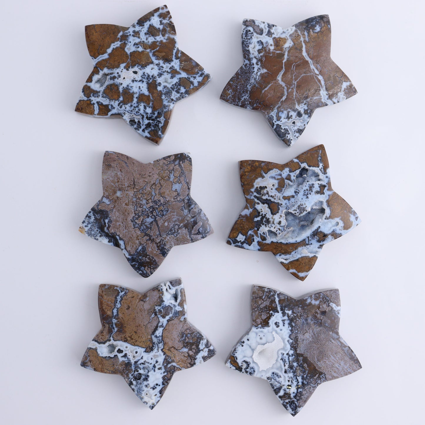 Brecciated Jasper Stars Set of 6 - Expert Wholesale and Supplier of Wholesale Crystals & Bulk Gemstones, ["Brecciated Jasper","Indonesia","stars"]