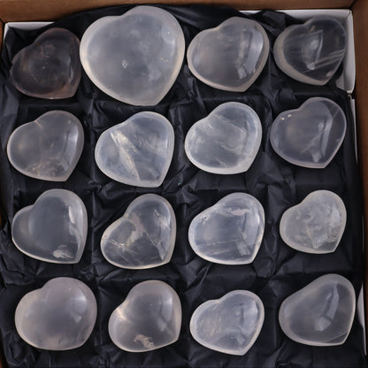Girasol Quartz Hearts Set of 18 - Expert Wholesale and Supplier of Wholesale Crystals & Bulk Gemstones, ["Girasol","Girasol Quartz","Hearts","Quartz"]