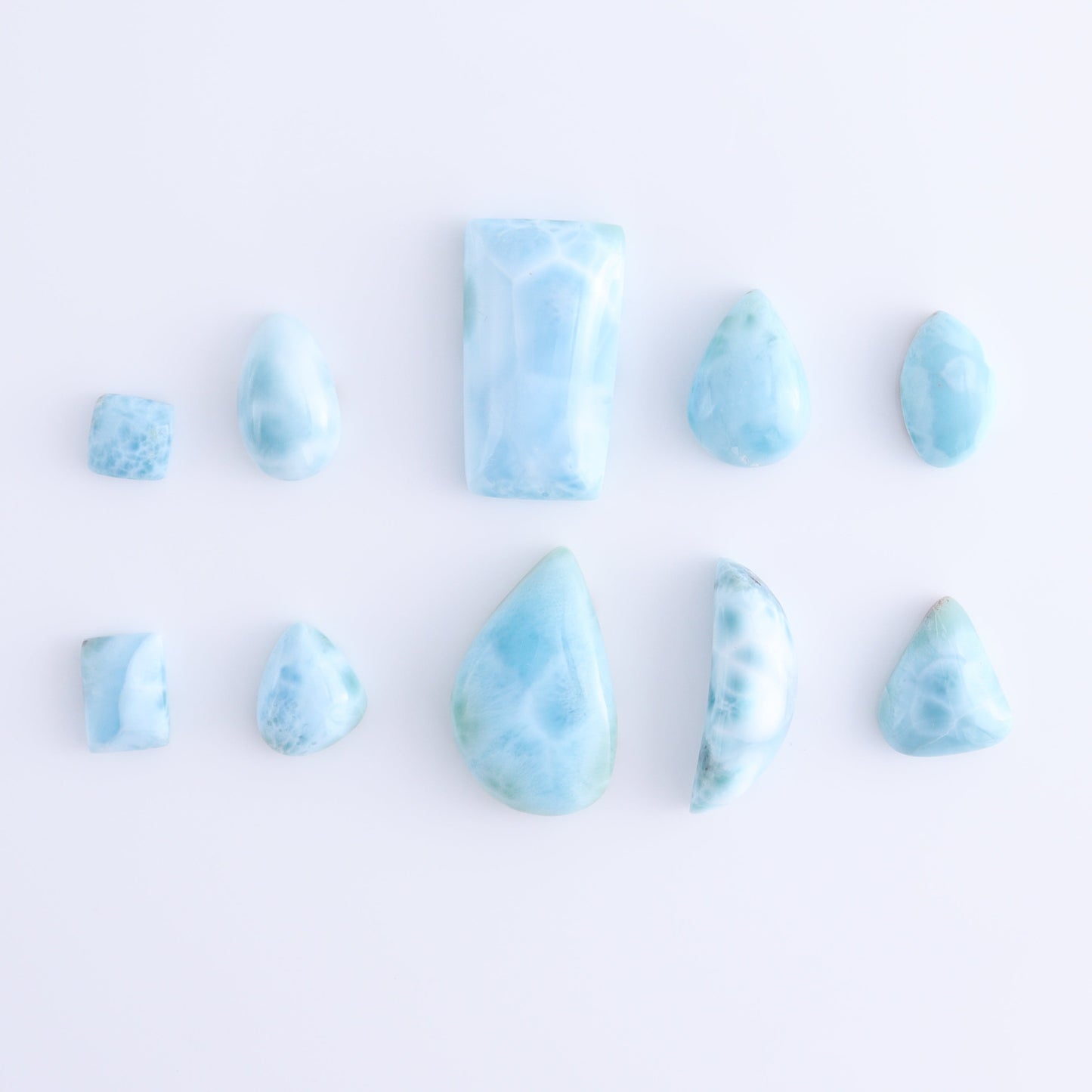 Larmiar Cabs Set of 10 - Expert Wholesale and Supplier of Wholesale Crystals & Bulk Gemstones, ["Cabs","Freeform","Freeforms","Larimar"]