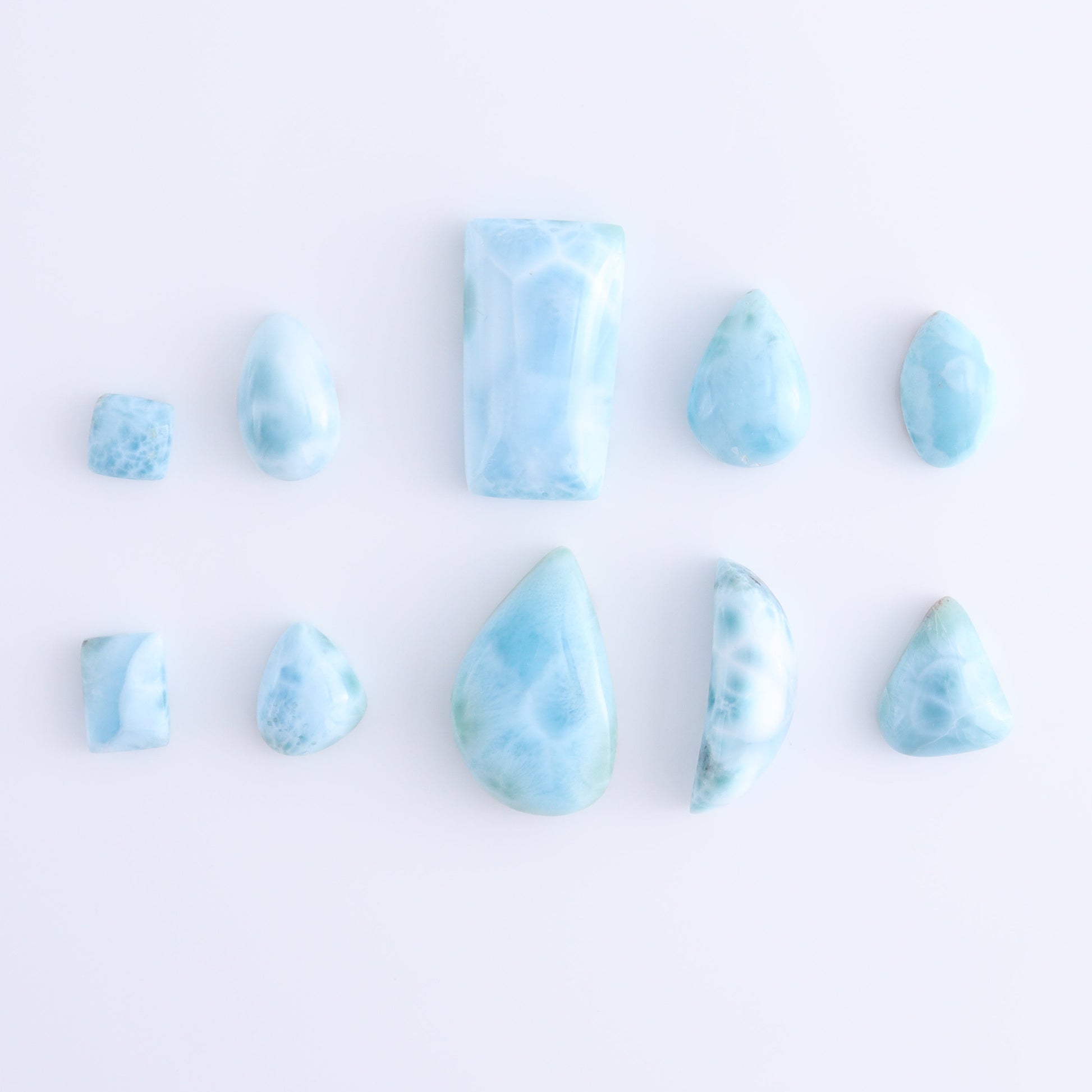 Larmiar Cabs Set of 10 - Expert Wholesale and Supplier of Wholesale Crystals & Bulk Gemstones, ["Cabs","Freeform","Freeforms","Larimar"]