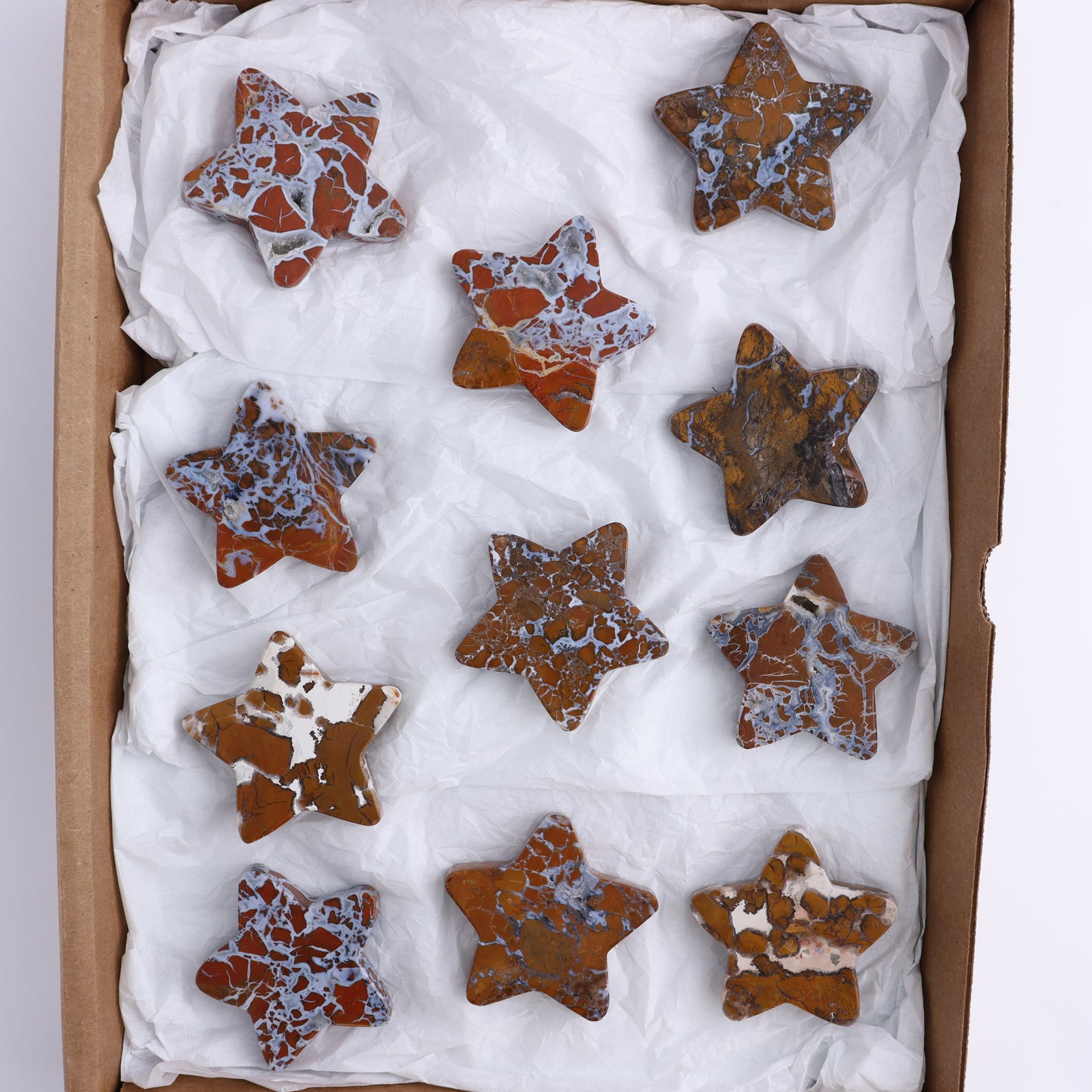 Brecciated Jasper Stars Set of 11 - Expert Wholesale and Supplier of Wholesale Crystals & Bulk Gemstones, ["Brecciated Jasper","Indonesia","stars"]