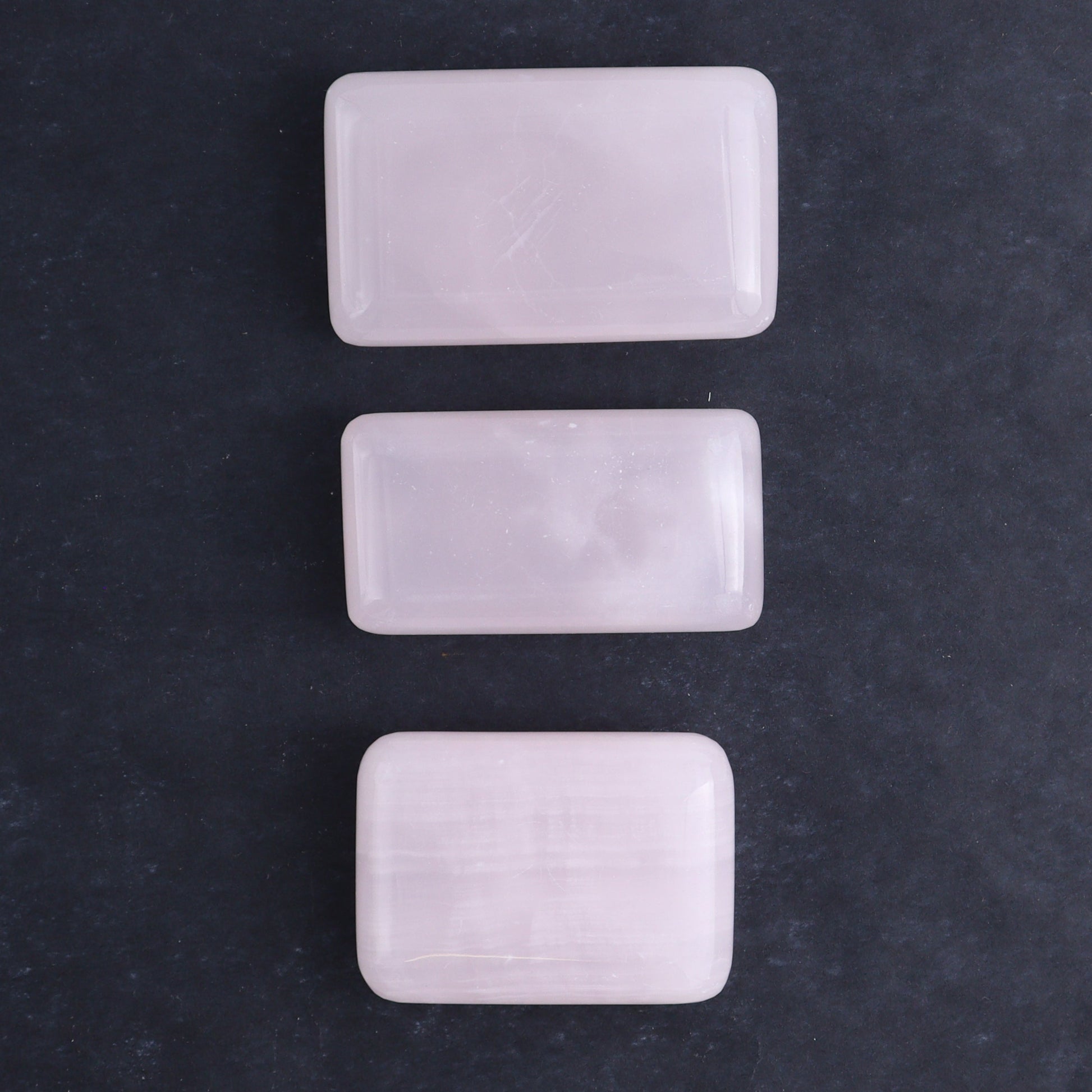 Pink Mangano Calcite Rectangles and Hearts Set of 6 - Expert Wholesale and Supplier of Wholesale Crystals & Bulk Gemstones, ["Calcite","Hearts","Madagascar","Pink Calcite","Rectangle"]