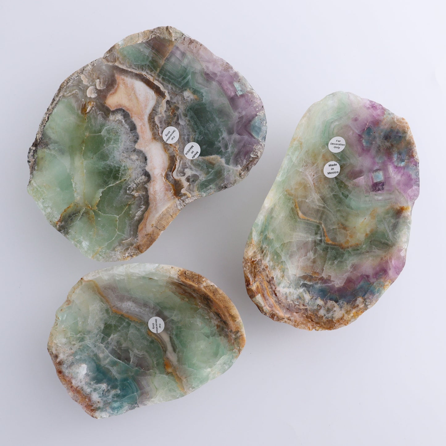 Fluorite Bowls Set of 3 - Expert Wholesale and Supplier of Wholesale Crystals & Bulk Gemstones, ["Bowls","Fluorite","Mexico"]