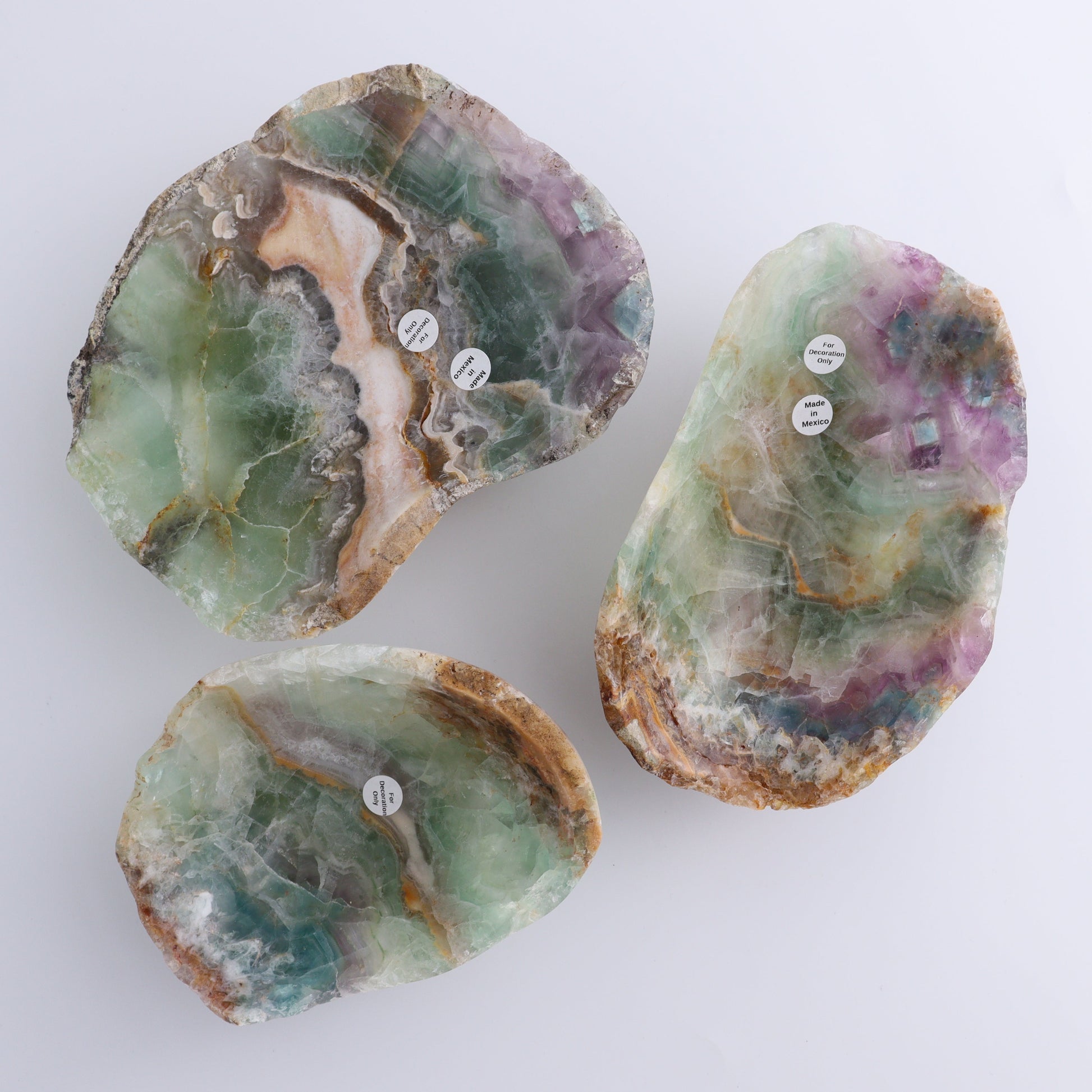 Fluorite Bowls Set of 3 - Expert Wholesale and Supplier of Wholesale Crystals & Bulk Gemstones, ["Bowls","Fluorite","Mexico"]