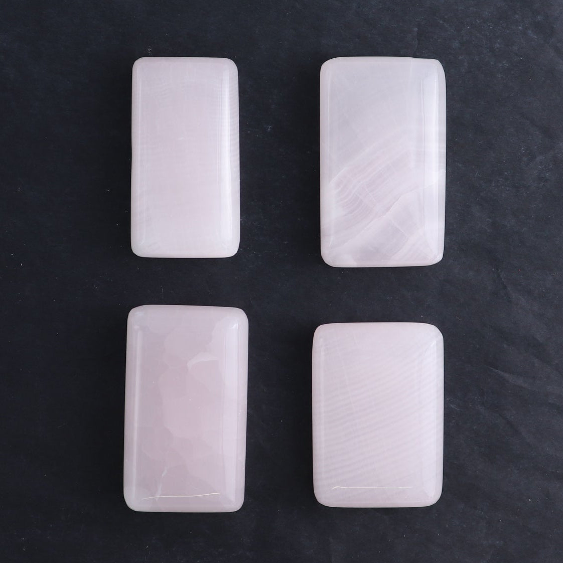 Pink Mangano Calcite Rectangles Set of 12