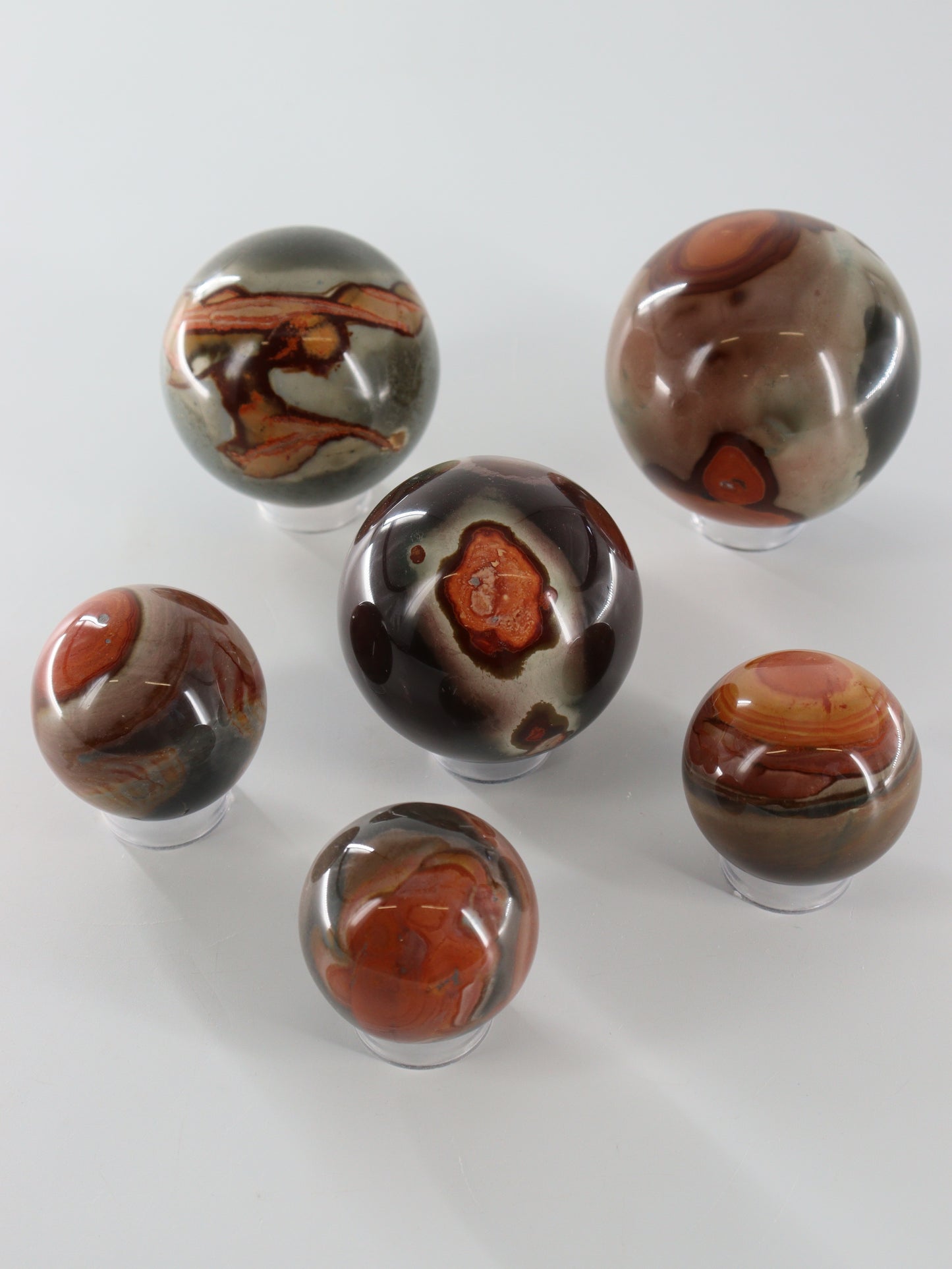 Polychrome Jasper Spheres Set of 6 - Expert Wholesale and Supplier of Wholesale Crystals & Bulk Gemstones, []